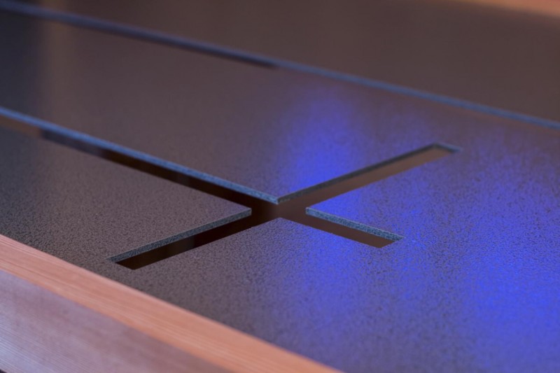 Revamp minimal metal & wood contemporary table detail